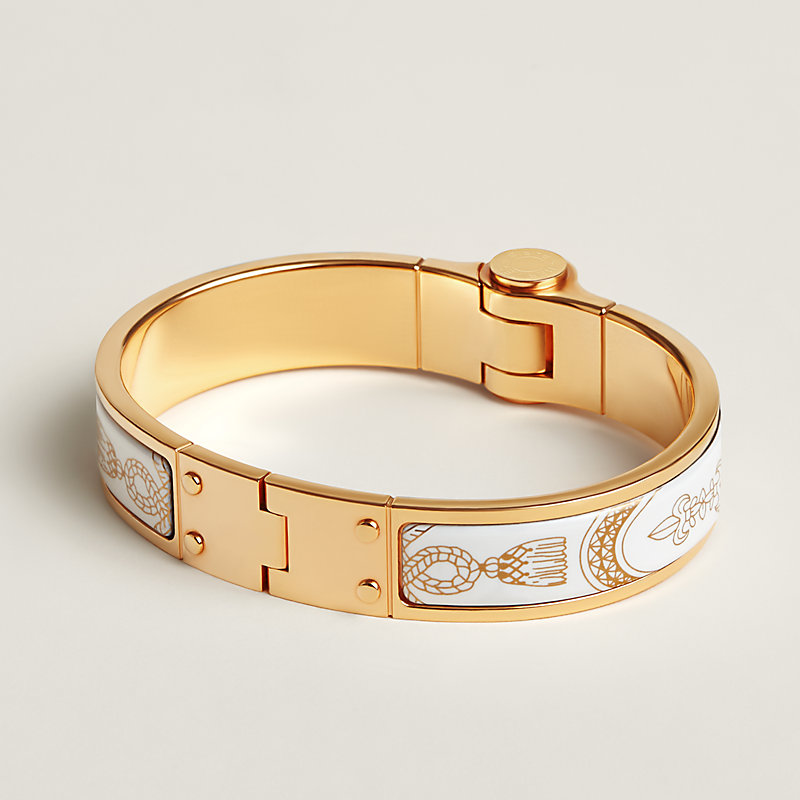 め*ろ様 HERMES ゴールド バングル Grand Apparat hinged bracelet - White | Hermès USA